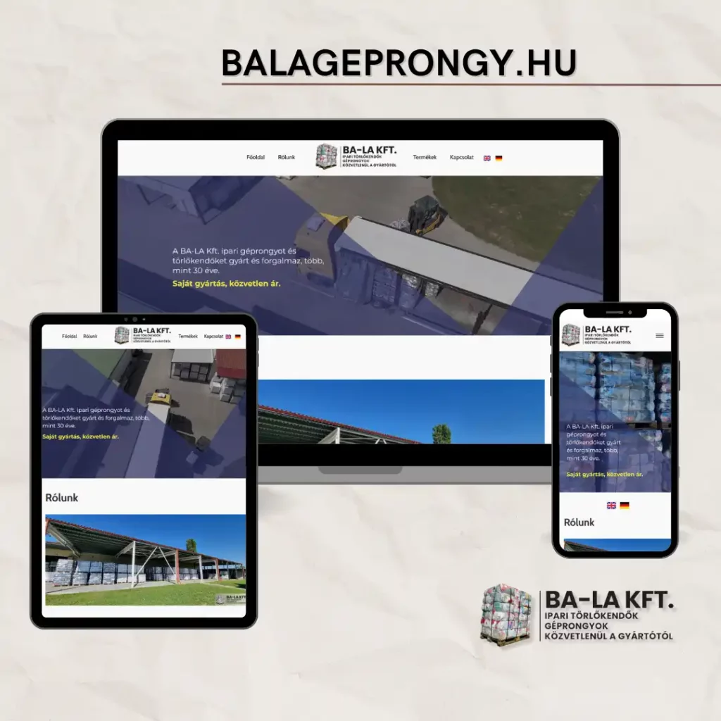 Ba-la Kft. Beszállítói weboldal készítés gyártóknak nyíregyháza referencia