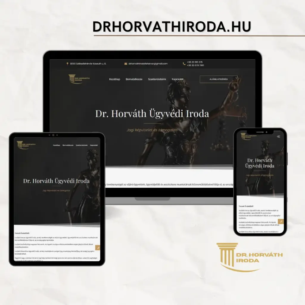 Dr. Horváth Társas ügyvédi iroda weboldal készítés nyíregyháza referencia