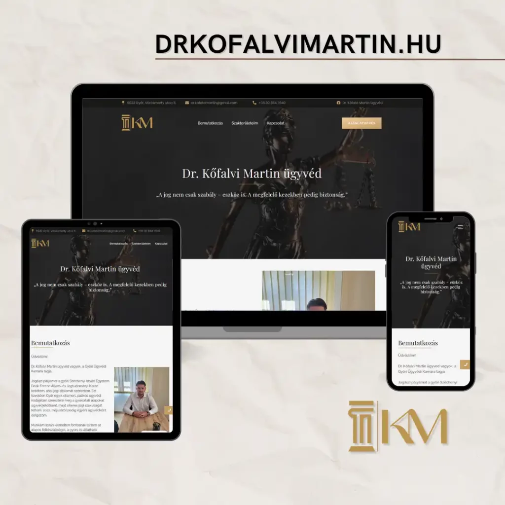 Dr. Kőfalvi Martin Ügyvédi weboldal készítés Győr referencia