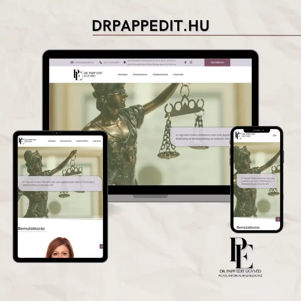Dr. Papp Edit Családjogi és ügyvédi weboldal készítés nyíregyháza referencia
