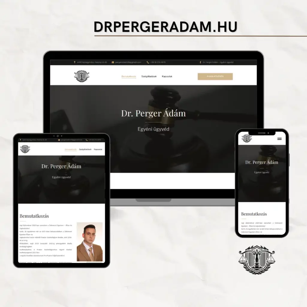 Dr. Perger Ádám Büntetőügyvéd weboldal készítés nyíregyháza referencia