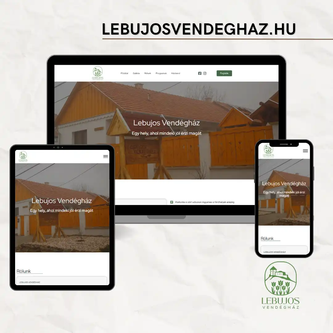 Lebujos Vendégház weboldal készítés referencia