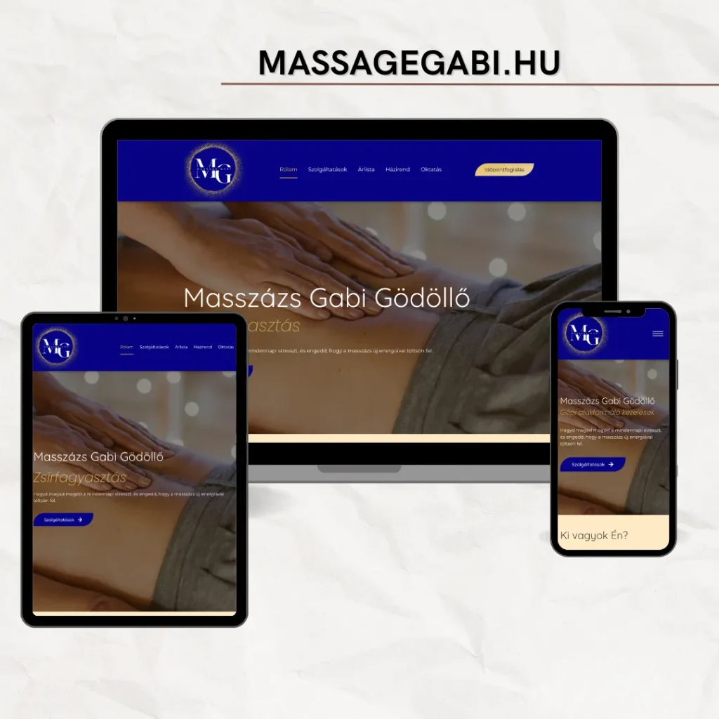 massagegabi.hu Masszázs szalon weboldal készítés nyíregyháza referencia