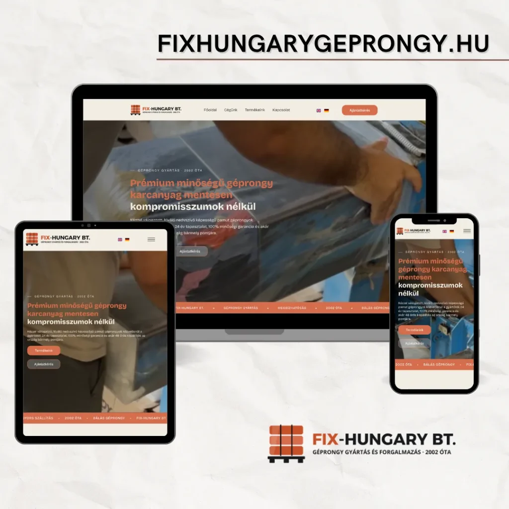 FIX-Hungary Bt. Többnyelvű weboldal készítés gyártóknak referencia
