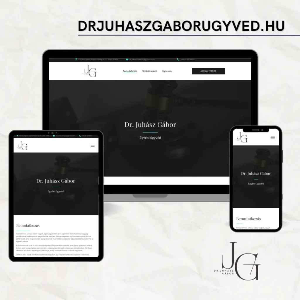 drjuhaszgaborugyved.hu Végrehajtási jogász weboldal készítés