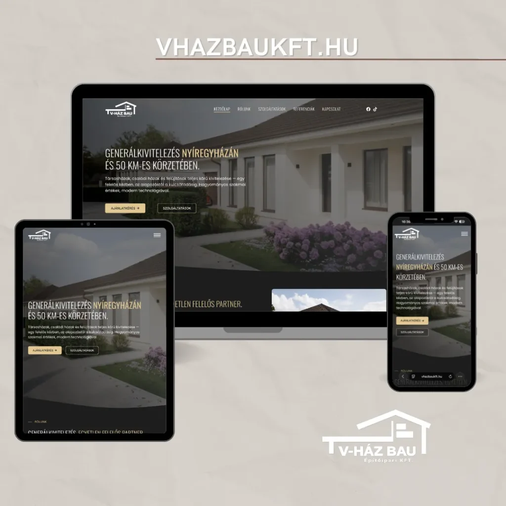 vhazbaukft.hu generálkivitelező weboldal készítés referencia